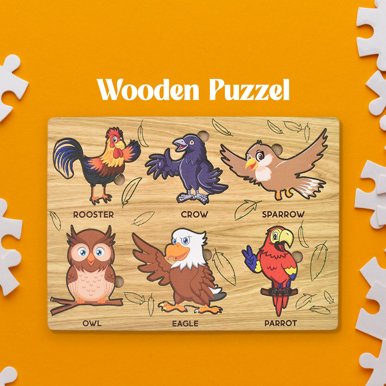 Wooden Bird Puzzle Learning Educational Board (1 Set  2820 Cm) Wooden Bird Puzzle Learning Educational Board (1 Set  2820 Cm)